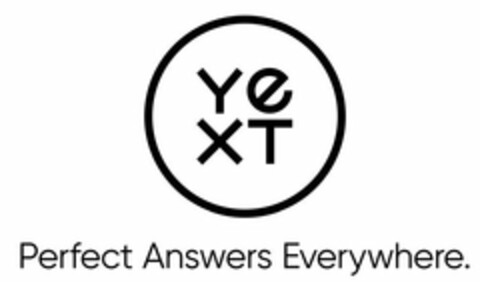 YEXT PERFECT ANSWERS EVERYWHERE. Logo (USPTO, 01.05.2019)