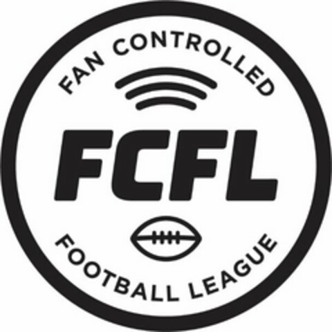 FCFL FAN CONTROLLED FOOTBALL LEAGUE Logo (USPTO, 06/12/2018)