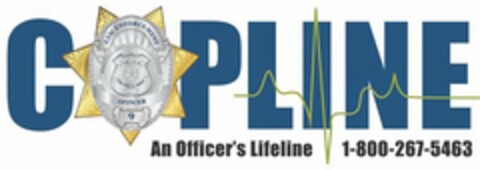 COPLINE LAW ENFORCEMENT POLICE PROTECT & SERVE OFFICER 9 AN OFFICER'S LIFELINE 1-800-267-5463 Logo (USPTO, 01.04.2019)