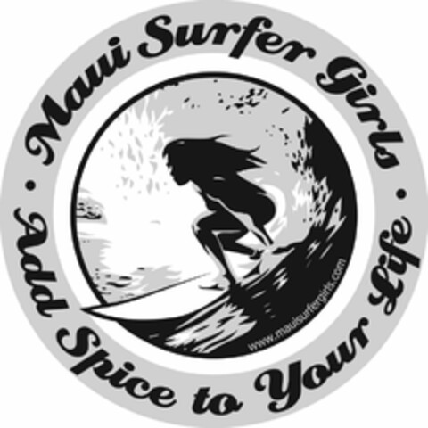 MAUI SURFER GIRLS ADD SPICE TO YOUR LIFE WWW.MAUISURFERGIRLS.COM Logo (USPTO, 24.01.2009)