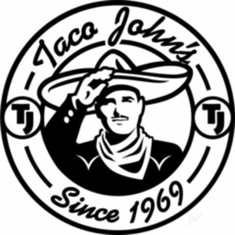 TJ TACO JOHN'S TJ SINCE 1969 Logo (USPTO, 09/29/2009)