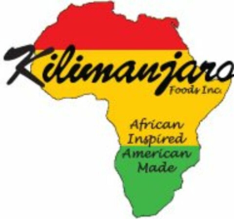 KILIMANJARO FOODS INC. AFRICAN INSPIRED AMERICAN MADE Logo (USPTO, 01/31/2012)