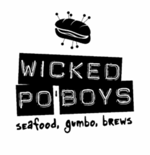WICKED PO'BOYS SEAFOOD, GUMBO, BREWS Logo (USPTO, 11.06.2012)