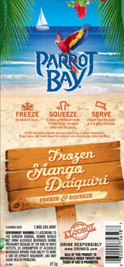 PARROT BAY FROZEN MANGO DAIQUIRI Logo (USPTO, 19.08.2013)
