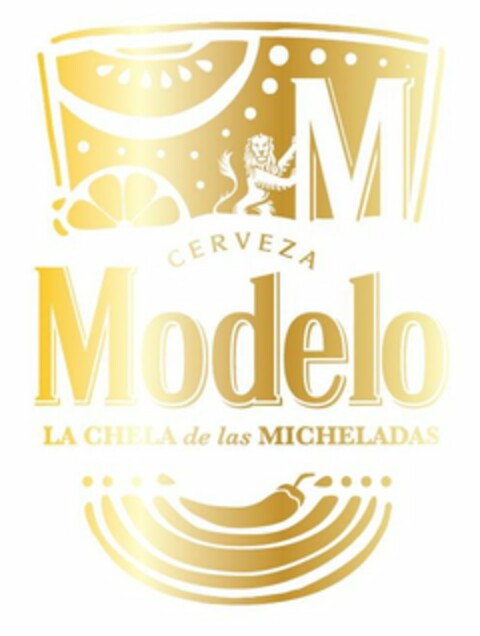 M CERVEZA MODELO LA CHELA DE LAS MICHELADAS Logo (USPTO, 11.11.2015)