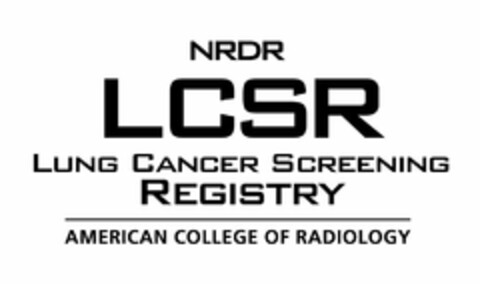 NRDR LCSR LUNG CANCER SCREENING REGISTRY AMERICAN COLLEGE OF RADIOLOGY Logo (USPTO, 10/10/2017)