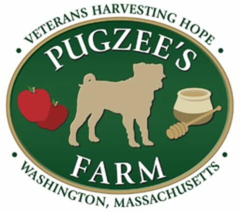 PUGZEE'S FARM · VETERANS HARVESTING HOPE · WASHINGTON, MASSACHUSETTS · Logo (USPTO, 04/12/2011)