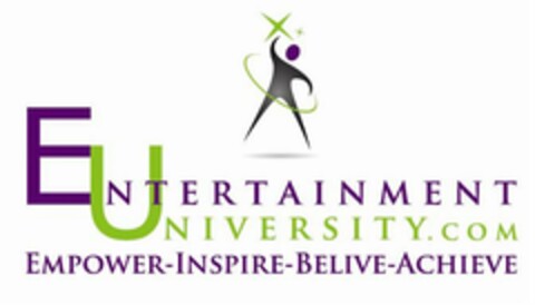 ENTERTAINMENT UNIVERSITY.COM EMPOWER-INSPIRE-BELIVE-ACHIEVE Logo (USPTO, 24.02.2013)