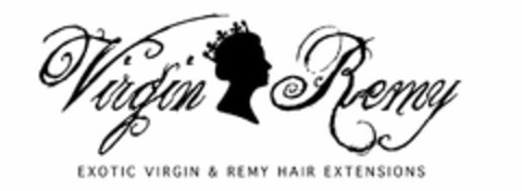 VIRGIN REMY EXOTIC VIRGIN & REMY HAIR EXTENSIONS Logo (USPTO, 03.10.2013)