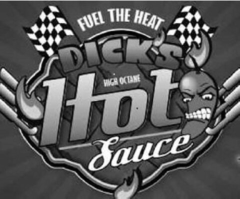 FUEL THE HEAT DICK'S HIGH OCTANE HOT SAUCE Logo (USPTO, 09.07.2015)