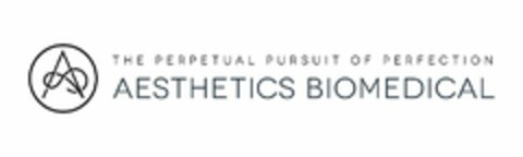 A S THE PERPETUAL PURSUIT OF PERFECTIONAESTHETICS BIOMEDICAL Logo (USPTO, 12.05.2017)