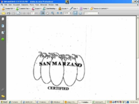 SAN MARZANO CERTIFIED Logo (USPTO, 09.02.2011)