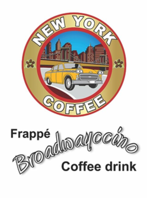 NEW YORK COFFEE FRAPPÉ BROADWAYCCINO COFFEE DRINK Logo (USPTO, 06.05.2011)