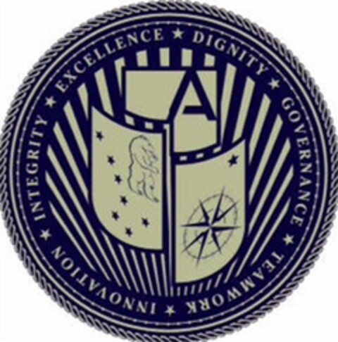 A EXCELLENCE DIGNITY GOVERNANCE TEAMWORK INNOVATION INTEGRITY Logo (USPTO, 11/20/2012)
