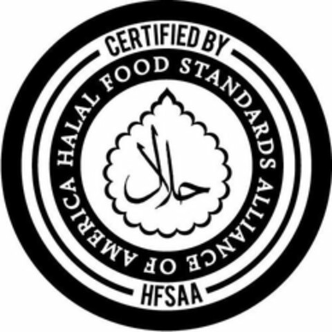CERTIFIED BY HFSAA HALAL FOOD STANDARDSALLIANCE OF AMERICA Logo (USPTO, 20.07.2018)