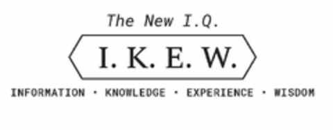 THE NEW I.Q. I.K.E.W. INFORMATION ·KNOWLEDGE·EXPERIENCE·WISDOM Logo (USPTO, 19.08.2018)