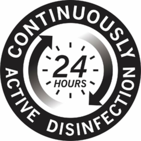 CONTINUOUSLY ACTIVE DISINFECTION 24 HOURS Logo (USPTO, 07/12/2019)