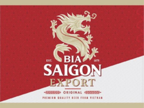BIA SAIGON EXPORT EST. 1875 ORIGINAL PREMIUM QUALITY BEER FROM VIETNAM Logo (USPTO, 02.03.2020)