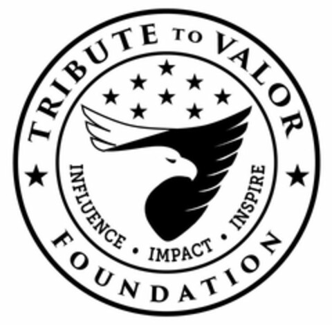 TRIBUTE TO VALOR FOUNDATION INFLUENCE · IMPACT · INSPIRE Logo (USPTO, 13.06.2020)