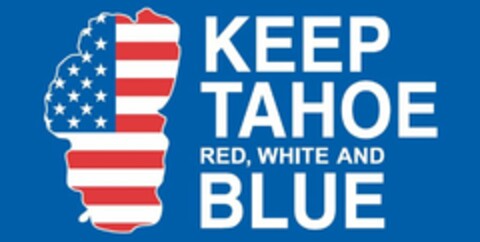 KEEP TAHOE RED, WHITE AND BLUE Logo (USPTO, 06/02/2014)