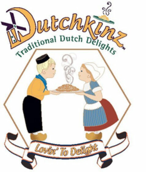 DUTCHKINZ TRADITIONAL DUTCH DELIGHTS LOVIN' TO DELIGHT Logo (USPTO, 04.02.2010)