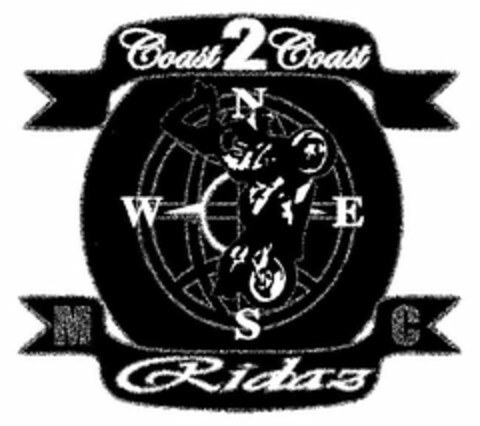 COAST 2 COAST "N E S W" RIDAZ MC Logo (USPTO, 08/31/2011)