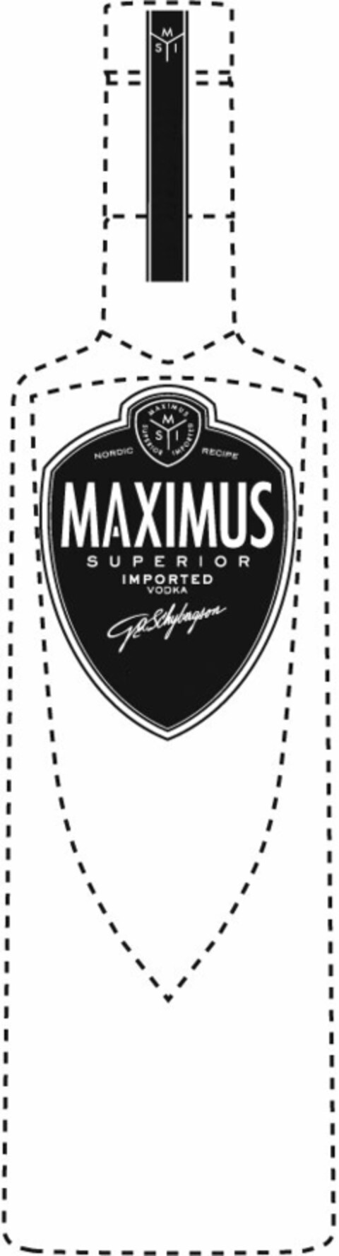 M S I MAXIMUS M SUPERIOR S I IMPORTED NORDIC RECIPE MAXIMUS SUPERIOR IMPORTED VODKA G A SCHYBERGSON Logo (USPTO, 23.03.2015)