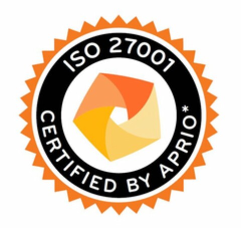 ISO 27001 CERTIFIED BY APRIO* Logo (USPTO, 03/15/2017)