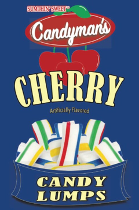 SUMTHIN' SWEET CANDYMAN'S CHERRY ARTIFICIALLY FLAVORED CANDY LUMPS Logo (USPTO, 05.07.2018)