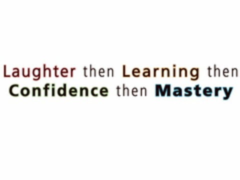 LAUGHTER THEN LEARNING THEN CONFIDENCE THEN MASTERY Logo (USPTO, 28.01.2009)