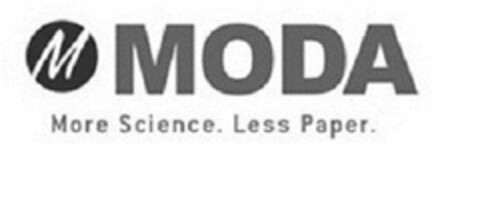 M MODA MORE SCIENCE. LESS PAPER. Logo (USPTO, 04/25/2011)