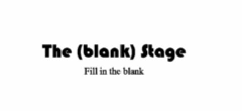 THE (BLANK) STAGE FILL IN THE BLANK Logo (USPTO, 09.06.2015)