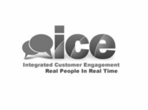 ICE INTEGRATED CUSTOMER ENGAGEMENT REAL PEOPLE IN REAL TIME Logo (USPTO, 02/03/2016)