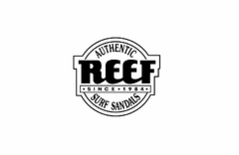 AUTHENTIC REEF SINCE 1984 SURF SANDALS Logo (USPTO, 22.03.2019)