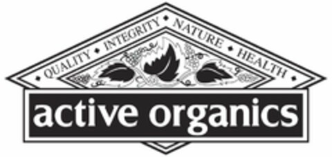 ACTIVE ORGANICS QUALITY INTEGRITY NATURE HEALTH Logo (USPTO, 08.01.2009)