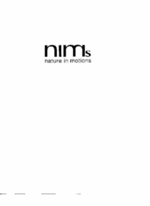 NIMS NATURE IN MOTIONS Logo (USPTO, 09/06/2011)