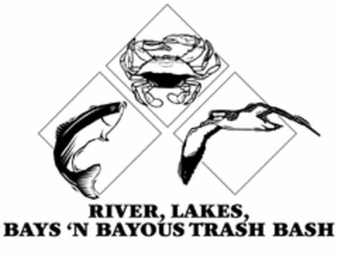 RIVER, LAKES, BAYS 'N BAYOUS TRASH BASH Logo (USPTO, 24.06.2012)