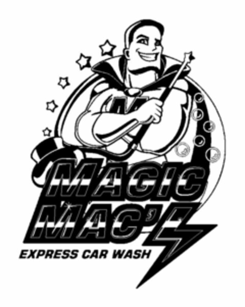 MAGIC MAC'S EXPRESS CAR WASH Logo (USPTO, 01/28/2014)