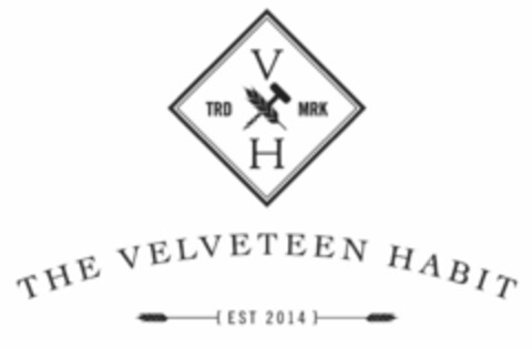 VH TRD MRK THE VELVETEEN HABIT { EST 2014 } Logo (USPTO, 25.06.2014)