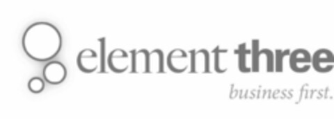 ELEMENT THREE BUSINESS FIRST. Logo (USPTO, 29.07.2014)