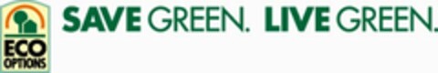 ECO OPTIONS SAVE GREEN. LIVE GREEN. Logo (USPTO, 01/30/2009)