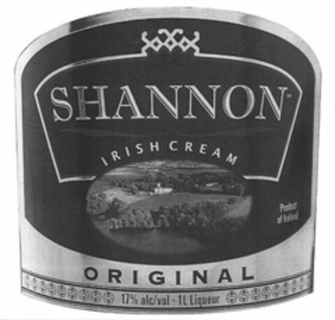 SHANNON IRISH CREAM PRODUCT OF IRELAND ORIGINAL 17% ALC/VOL 1L LIQUEUR SS Logo (USPTO, 24.02.2015)