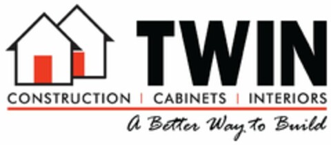 TWIN CONSTRUCTION CABINETS INTERIORS A BETTER WAY TO BUILD Logo (USPTO, 10/01/2015)