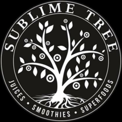 SUBLIME TREE JUICES · SMOOTHIES · SUPERFOODS Logo (USPTO, 02.02.2017)