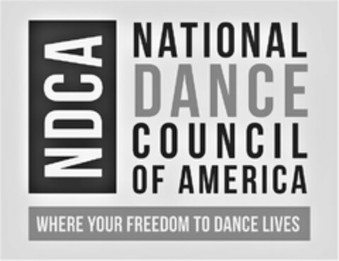 NDCA NATIONAL DANCE COUNCIL OF AMERICA WHERE YOUR FREEDOM TO DANCE LIVES Logo (USPTO, 01/31/2019)