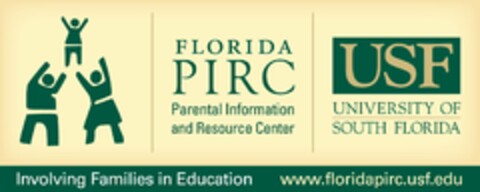 FLORIDA PIRC PARENTAL INFORMATION AND RESOURCE CENTER USF UNIVERSITY OF SOUTH FLORIDA INVOLVING FAMILIES IN EDUCATION WWW.FLORIDAPIRC.USF.EDU Logo (USPTO, 13.02.2009)