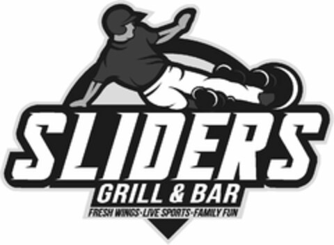 SLIDERS GRILL & BAR FRESH WINGS . LIVE SPORTS . FAMILY FUN Logo (USPTO, 12.11.2014)