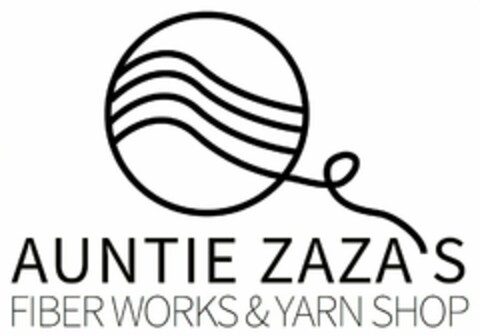 AUNTIE ZAZA'S FIBER WORKS & YARN SHOP Logo (USPTO, 04.04.2019)