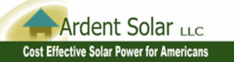 ARDENT SOLAR LLC COST EFFECTIVE SOLAR POWER FOR AMERICANS Logo (USPTO, 31.12.2009)