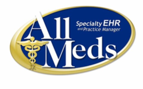 ALL MEDS SPECIALTY EHR AND PRACTICE MANAGER Logo (USPTO, 12.02.2010)